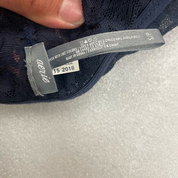 Bundle of Aerie Blue Lace Bralettes Bandeau and High Necklace - Picture 8 of 10